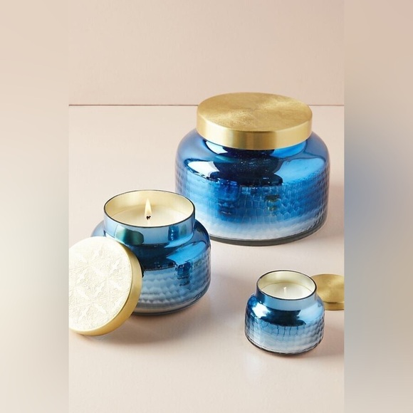 Anthropologie x Capri Blue Volcano Candle in Ombre Faceted Glass Jar | 19 oz. - Picture 1 of 7